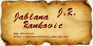 Jablana Ranković vizit kartica